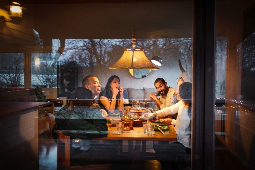 Group of people dinning table